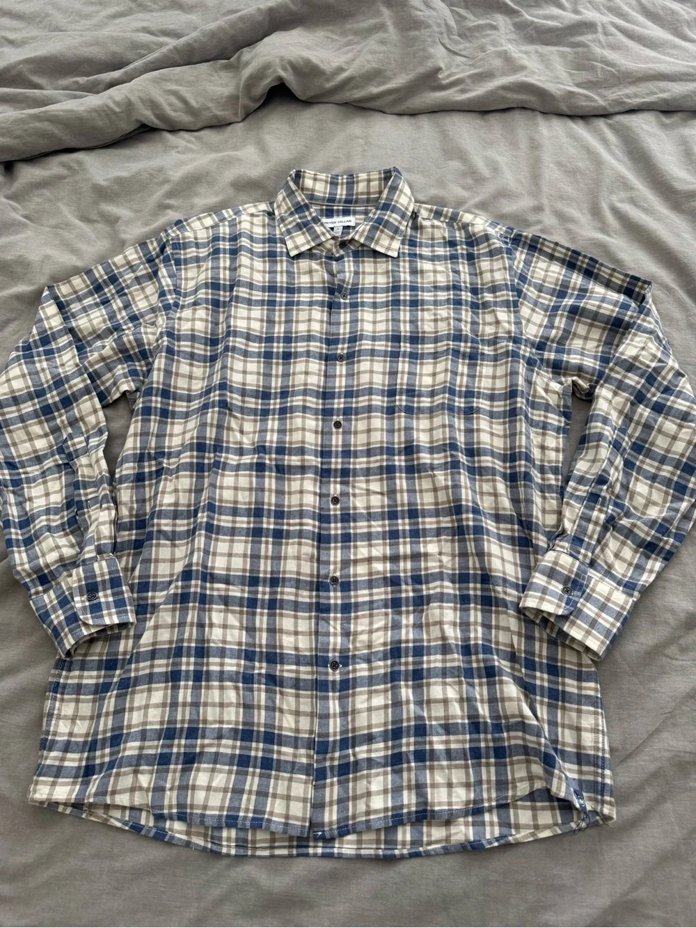 Peter Millar Whistler Cotton Sport Men’s Long Sleeve Button Shirt in Ocean Blue